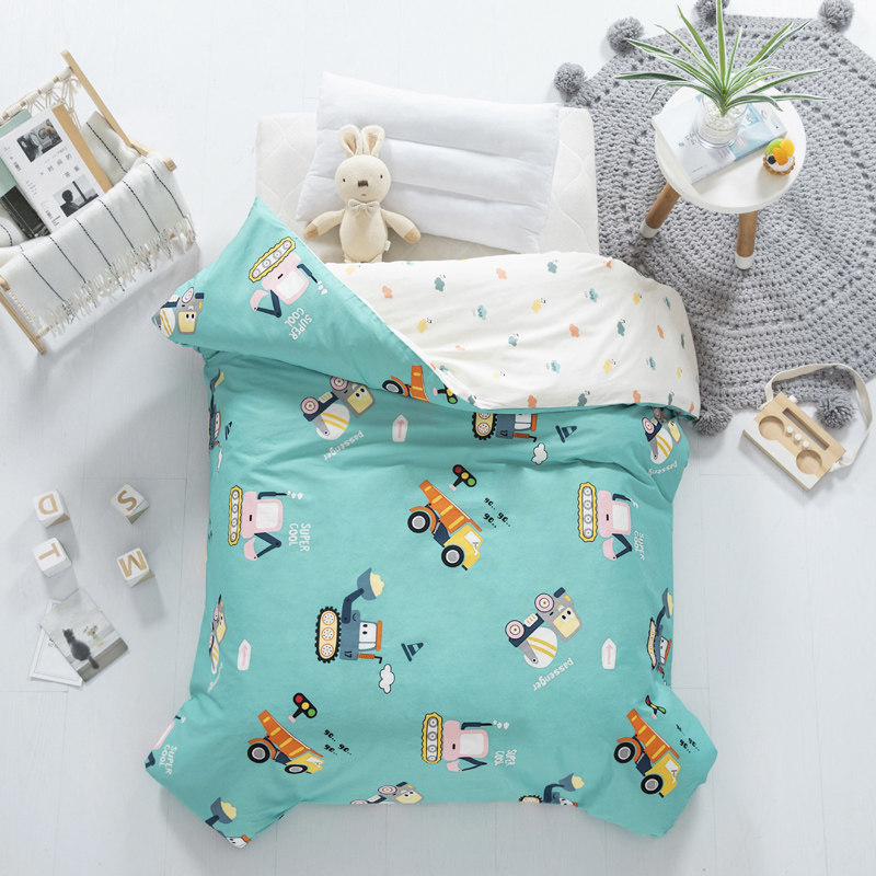 60 pcs satin pure cotton children's quilt cover single piece 120×150x200cm kindergarten baby baby quilt cover class A