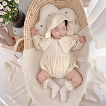 Baby one-piece foreign spring and autumn princess Ha clothes girl going out to wear baby girl long-sleeved fart clothes super cute crawling suit