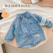 Kids denim jacket spring and autumn outfit baby style shirt denim long sleeve shirt baby casual outing top