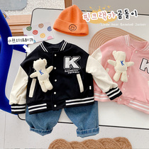 Kids baby thin jacket spring and autumn dress baby style girls autumn cardigan boy baseball uniform sports top