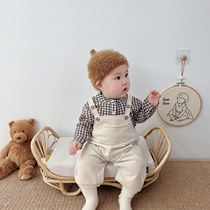 INS baby Korean rompers baby soft sticky suspenders newborn harness Ha Yi crawling suit spring outing suit