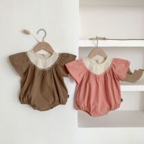 INS Baby Summer Thin Princess Bag Butt Newborn Crawler Girl Baby Fly Sleeve Onesuit Super Moe Bag Butt Jacket