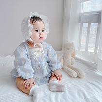 Baby one-piece Lolita princess Ha Yi girl cute autumn costume newborn crawling suit outing suit super cute