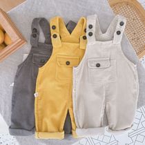 CHILDREN FALL PANTS BABY SPRING AUTUMN CONJOINED BACK WITH PANTS BABY LIGHT CORE SUEDE WORK FIT PANTS CHILDREN LONG PANTS CASUAL PANTS