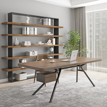 Solid wood log desk long table loft retro bench computer desk modern minimalist creative owner desk