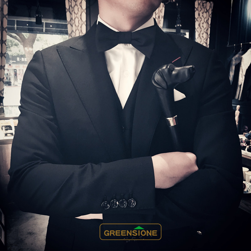 British Greenstone handmade dog head animal head gentleman umbrella light luxury gift men and women high-end long handle umbrella