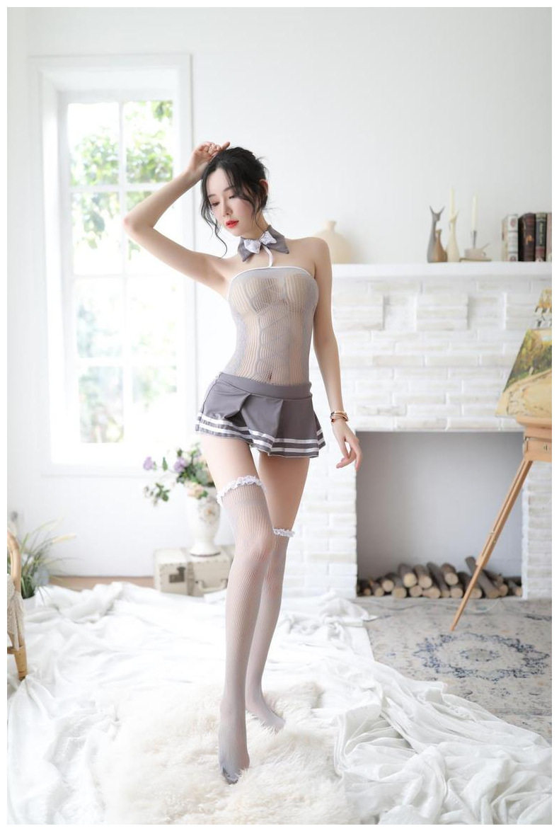 Love Lingerie Sexy Hanging Neck Elastic Satin Ribbon Meme Seductive Silk Socks Seductive Stockings Suit