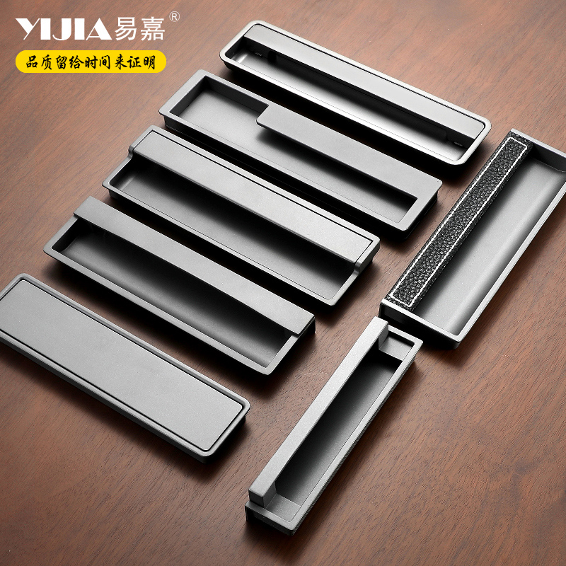 Embedded wardrobe whole cabinet drawers cabinet door invisible handle upscale light lavish inline notched cabinet shifting door handle