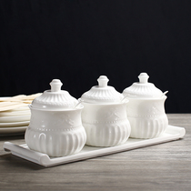 European vintage relief cans baroque fan sugar cans household cans with cans covered salt jars ceramic collection cans