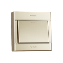 Bull switch one light single on one on multi-control three-way control three-way central control middle panel exposed champagne gold