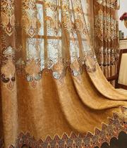 Curtain cloth new finished custom Chenille embroidery hollow atmosphere European living room Floor-to-ceiling balcony Bedroom shading