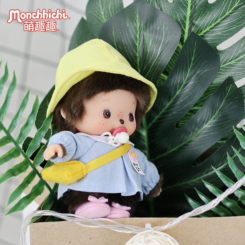 Monchhichi Cute and Fun Bebichhichi Kindergarten Overalls Dress T-Shirt Doll Does Not Include Stand