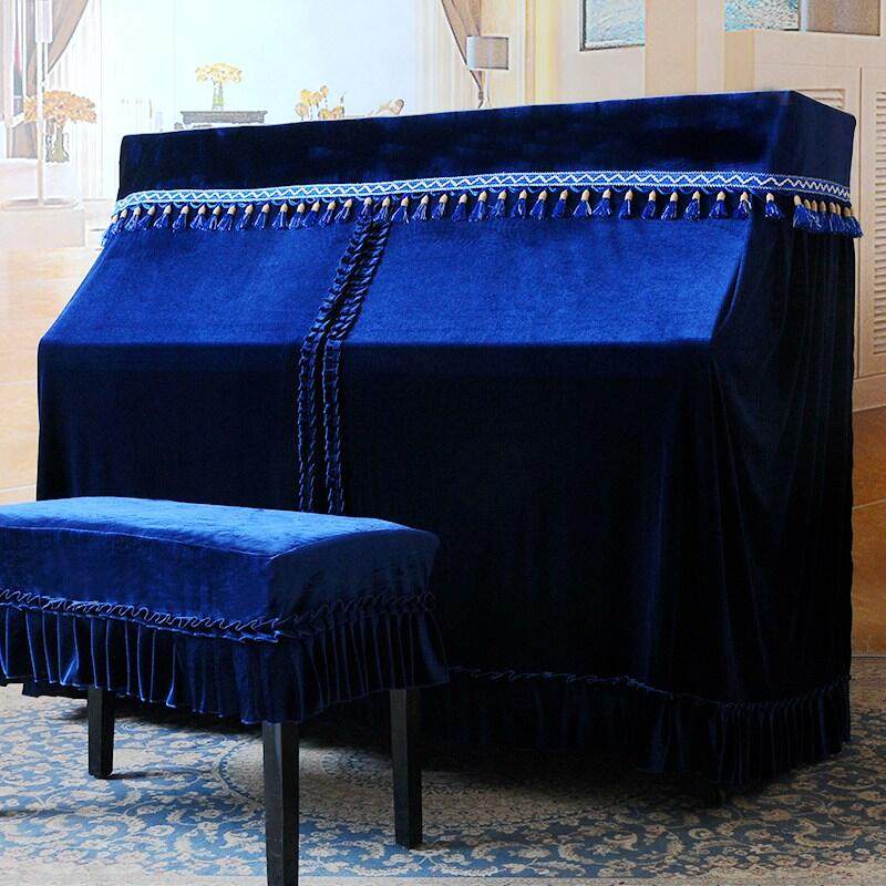 Mengshi piano cover full cover thickened Korean velvet electric piano cover European style simple fabric dust cover piano stool cover