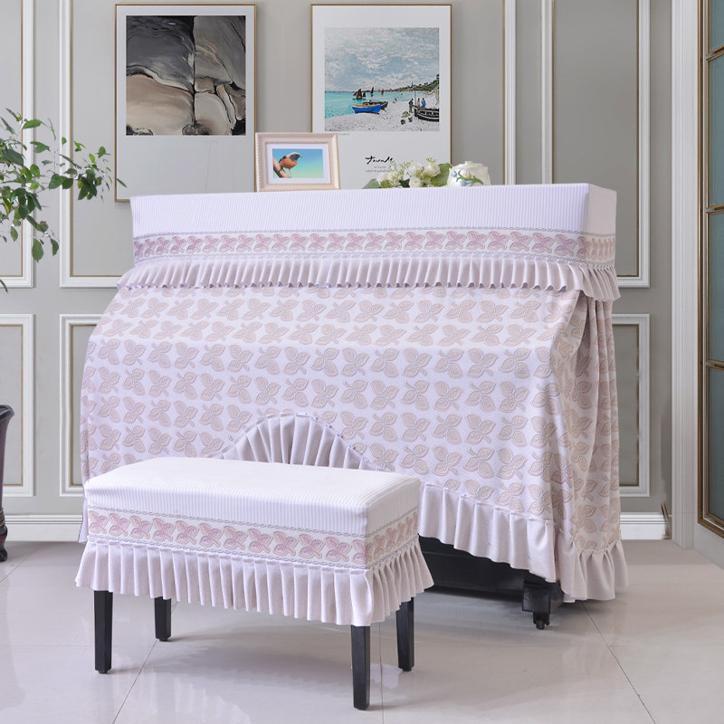 High-grade piano cover full cover half cover thickened pastoral American Nordic dust cover modern simple piano stool set