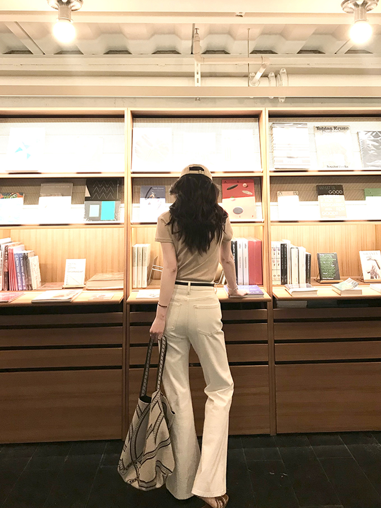 77store 微喇叭牛仔裤女2025秋季高腰显瘦长裤直筒拖地阔腿裤子