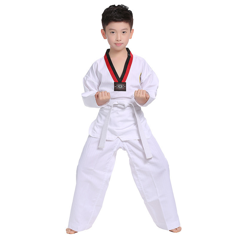 Children taekwondo clothing men and women practicing long sleeves Adults Taekwondo Taekwondo clothes can be printed with print training performance clothes