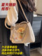 Woven straw bag women's large capacity 2025 new summer portable shoulder bag seaside shoulder bag commuter tote bag