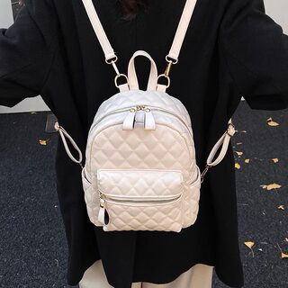 Diamond-Patterned Backpack for Women, Large Capacity, Casual Student School Bag, Outdoor Sports Mountaineering Bag, Lightweight Travel Backpack