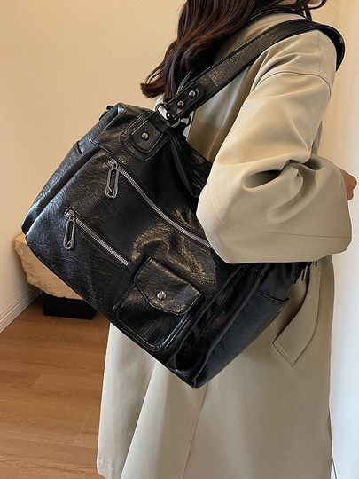 Large-capacity bag 2026 new one-shoulder cross-body business trip luggage bag women's casual retro all-match portable travel bag