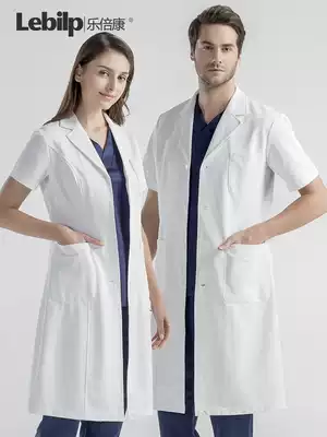 Le Beikang white coat long and short sleeves doctor clothes men and women fashion beauty oral medical beauty work clothes experimental clothes printing