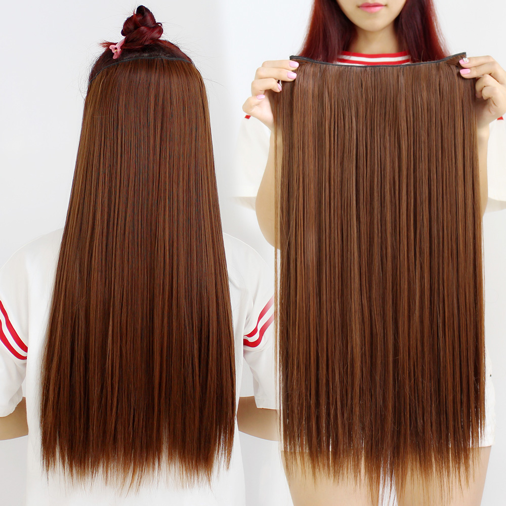 Wig hair piece One piece hair piece Wig piece simulation invisible realistic straight hair thickened straight hair piece