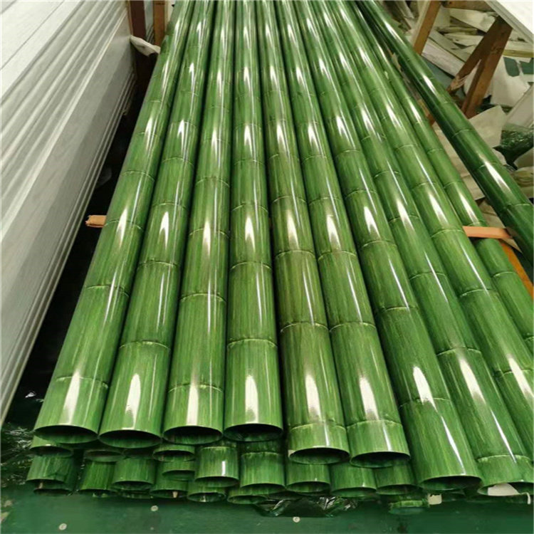 Stainless steel bamboo tube simulation bamboo-shaped fence fence fence green wood grain paint heat transfer color can be customized