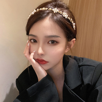 Literary French retro Baroque headband female Korean Joker net temperament headband advanced sense pearl headdress