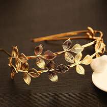 GOLD LEAF WREATH Headband Crown  Band Roman