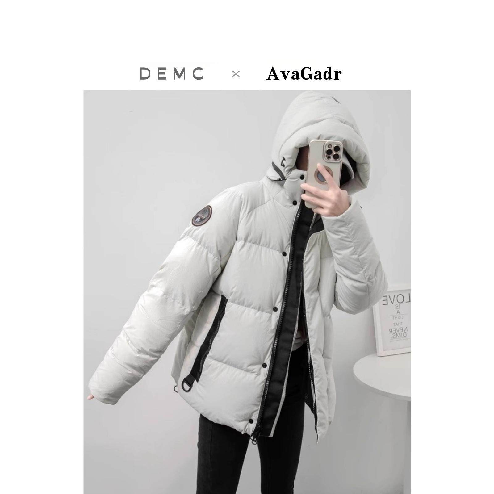 Demc [water shadow floating flowers] hooded 90 white goose down down ...