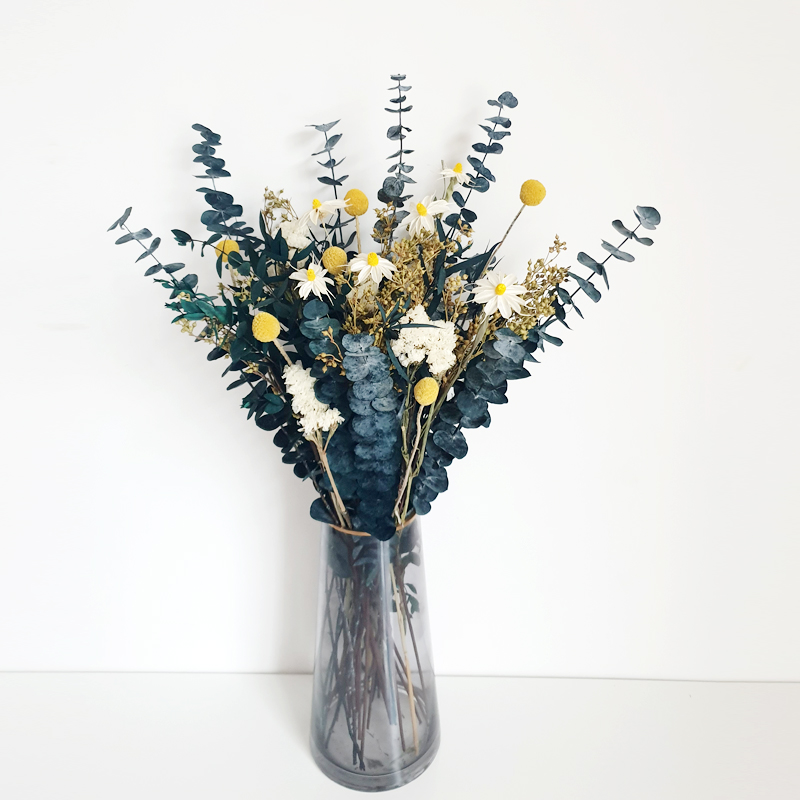 Mori light luxury large bouquet 70 immortal eucalyptus leaves imported blue planet living room TV cabinet dried flower decoration natural