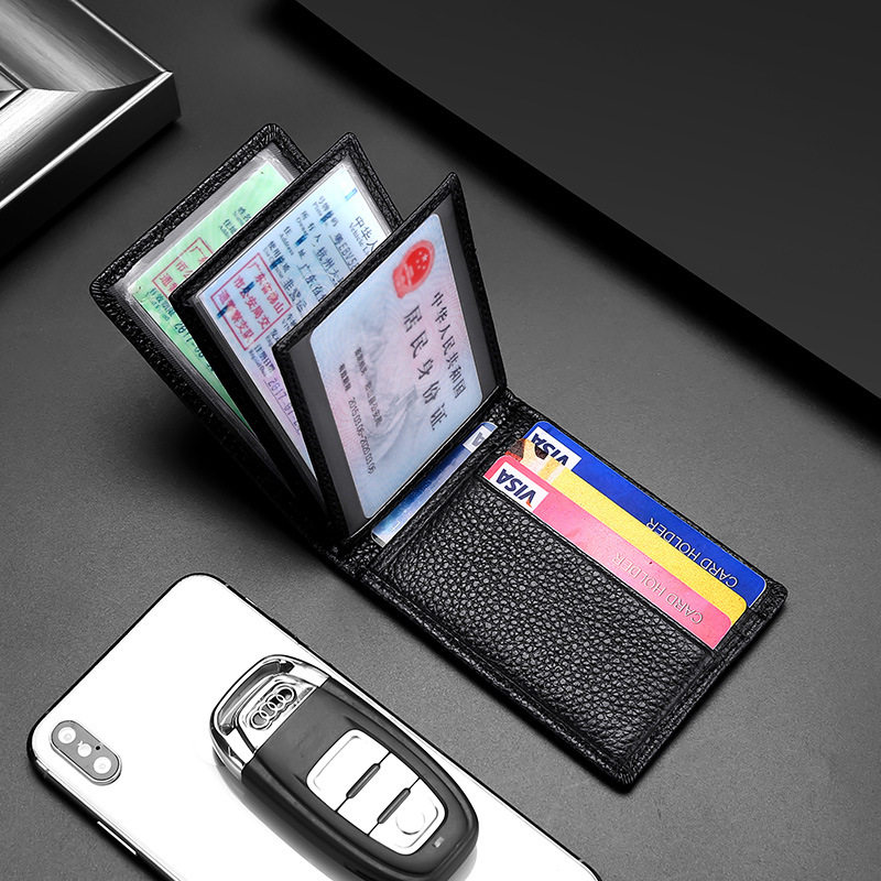 Men's Short Driver License 2-in-1 Creative Driver License Package Female Multi-Functional Leather Cardpack