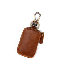 Mens Head Layer Cow Leather Car Key Bag Retro Genuine Leather Key Bag Gift Car Key Bag Hung Waist Lock Spoon Female