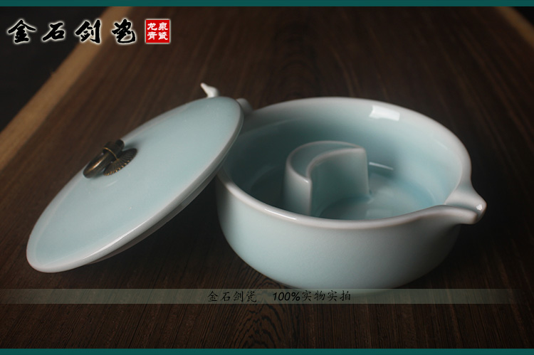 Multifunctional lifting ring xiangyun disc sea ceramics with cover the inkwell ink inkstone writing celadon four treasures inkstone ink cartridges