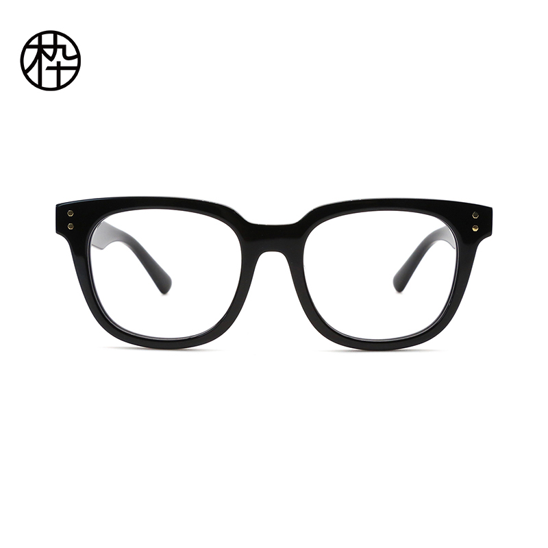 Wood ninety new trend black frame plate master plain face MJ102FE093 fashion glasses