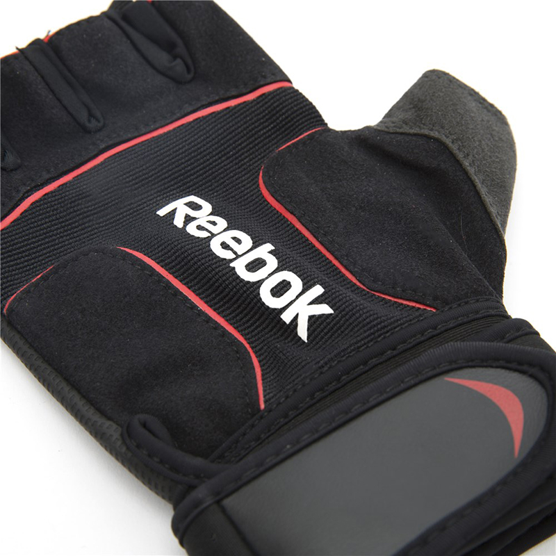 Găng tay tập tạ Reebok / Reebok Fitness cho nam và nữ tập luyện nửa ngón tay RAGB-11234 / 5BK - Dụng cụ thể thao băng đầu gối khi nhảy