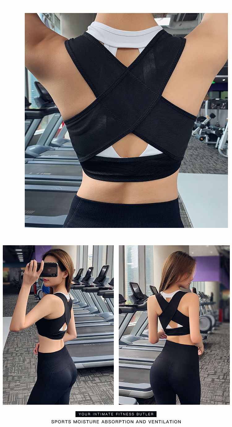 Thu thập và nhận vú hỗ trợ điều chỉnh bên đệm, kyphosis, mở rộng bên ngoài, định hình cơ thể, chống chảy xệ cơ thể - Đồ lót thể thao áo tập gym