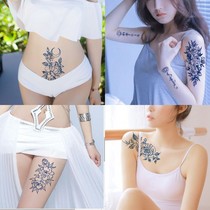 Grass Moto Tattoo Sticker Sexy Blue Tingen Waterproof Persistent Flowers Art Lock Bone Suit set of 6 sheets