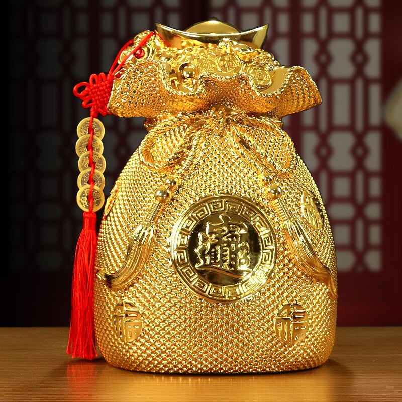 Money bag decoration Cornucopia piggy bank Living room wine cabinet TV cabinet Entrance shop opening Housewarming gift