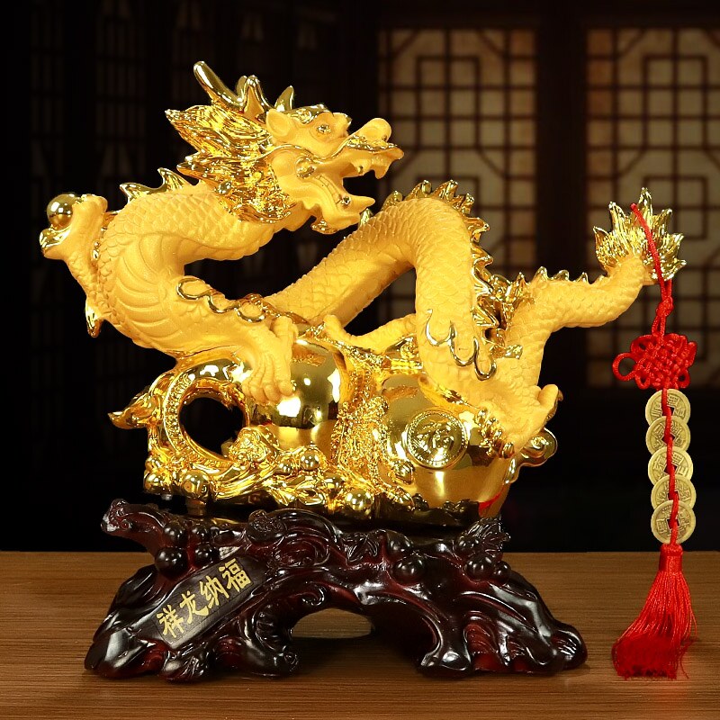 Zodiac dragon sand Golden dragon decoration Golden Dragon craft gift decoration Office table decoration Opening housewarming shop gift