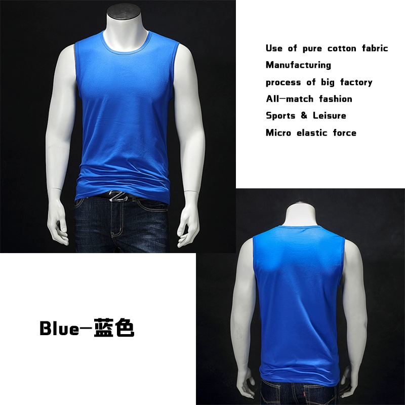 Áo thun không tay nam cotton thể thao Áo len mùa hè chất béo mồ hôi cộng với phân bón XL đáy áo rộng vai vest - Áo vest cotton ao ba lo nam