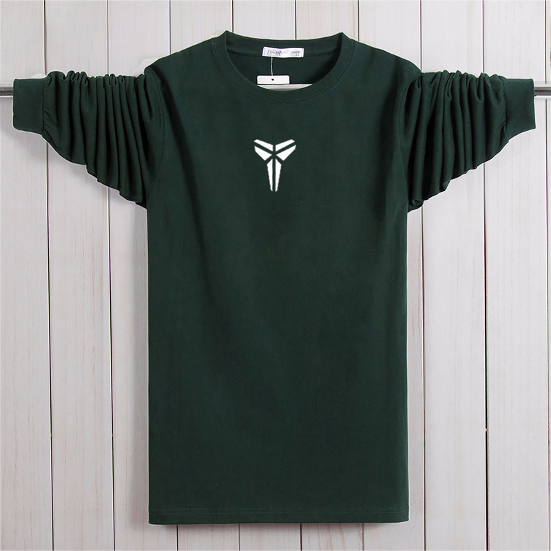 Đặc biệt hàng ngày áo thun nam tay dài cộng với phân bón XL mặc quần áo mùa thu cotton cổ tròn chất béo áo thun thủy triều áo thun nam polo