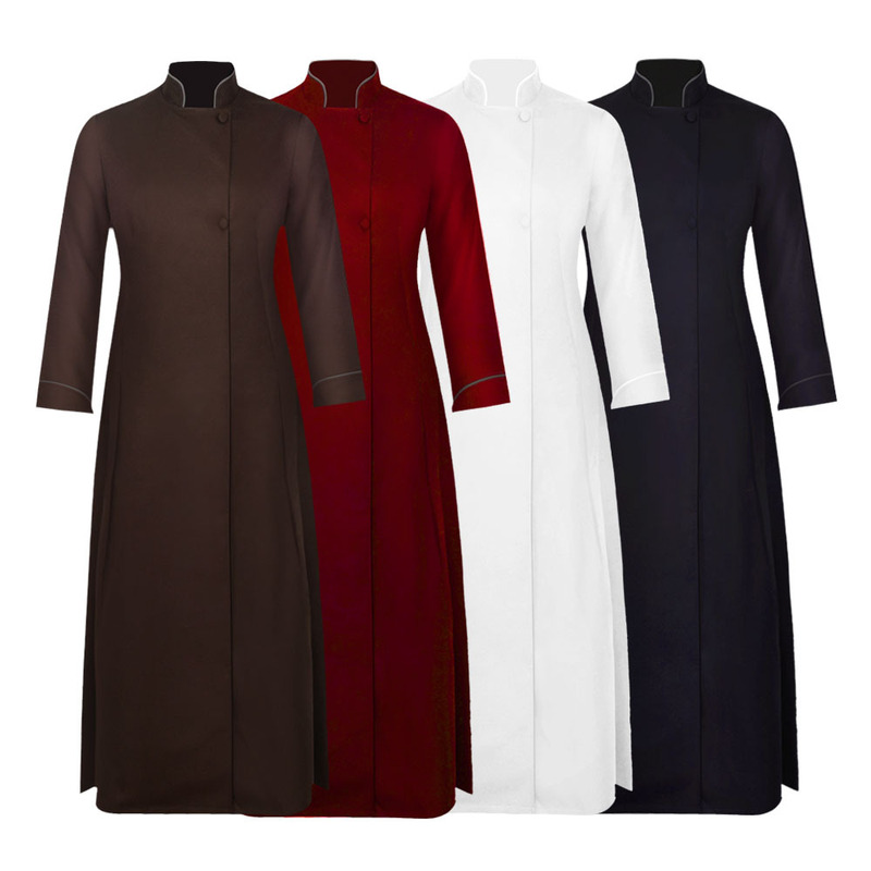 Stand Collar Long Priest Robe Solid Color Simple Priest Performance Costume Adult Cosplay European and American Godfather Prop Costume Stand Collar Long Priest Robe Solid Color Simple Priest Performance Costume Adult Cosplay European and American Godfather Prop Costume