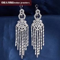 Tassel earrings hao hua kuan diamond earrings trapezoidal square diamonds total weight 4 karat luxury mosaic