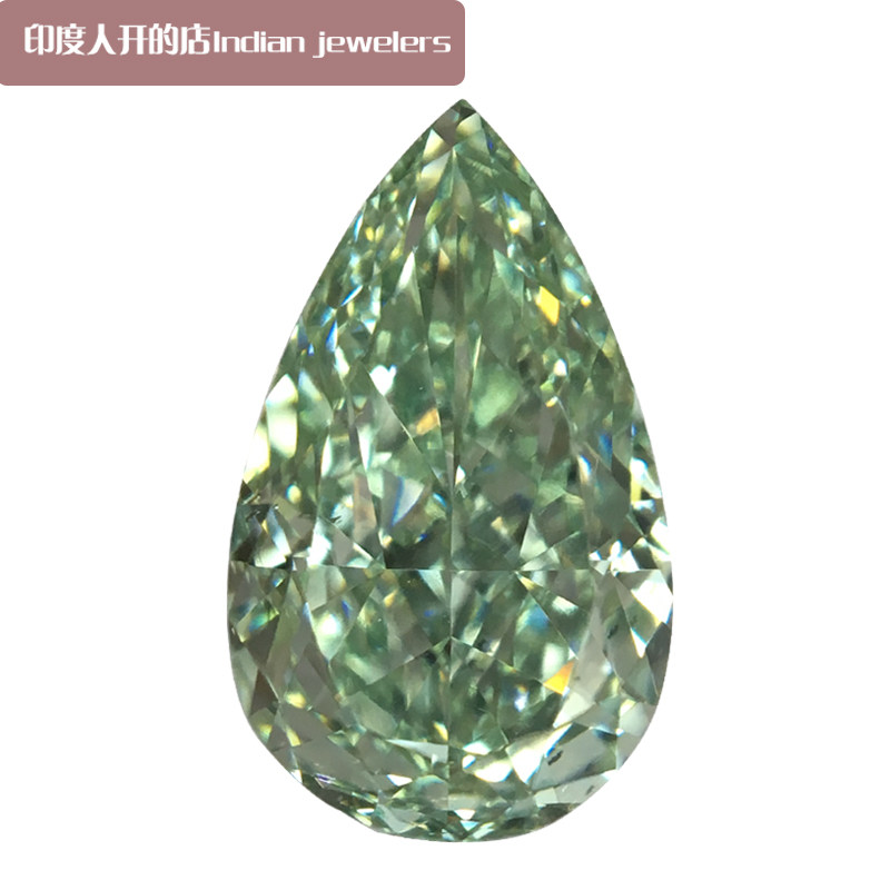 Fancy Green Diamond Drop Shape 1 13-carat FancyGreen Fancy Green VS2 Clarity GIA Certificate