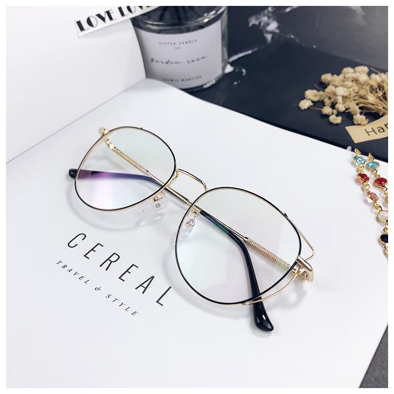 Net tai đỏ khung mèo không có ống kính khung mắt nữ thủy triều mặt lớn mặt phẳng gương nhỏ Hàn Quốc retro kính lacoste