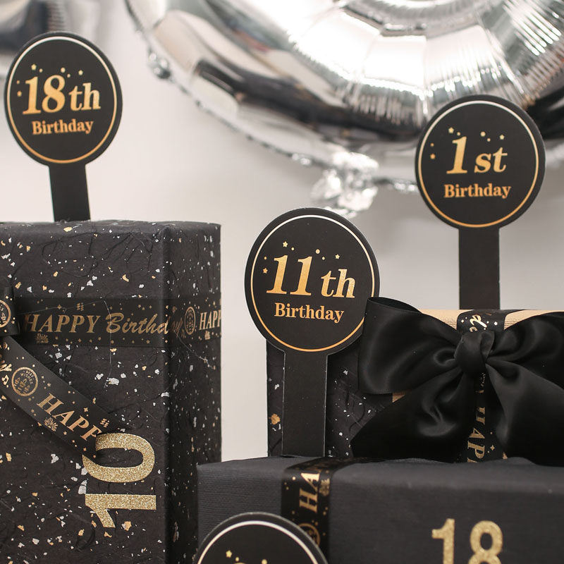Birthday number plate 20 years old 25 years old card sticker 30 wrapping paper from small to large year old gift birthday gift box
