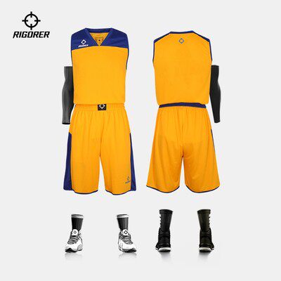 Standard V-neck stitching contrast basketball suit suit Student sports basketball game DIY printed vest jersey team uniform