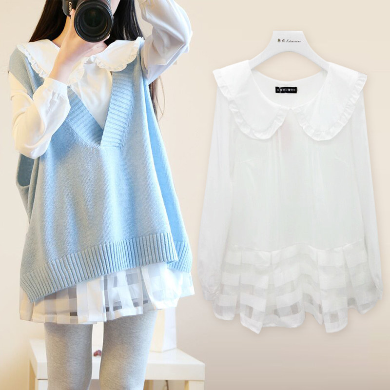 Pregnant women spring dress net red set fashion spring and autumn temperament hot mom personality shirt spring dress two-piece set