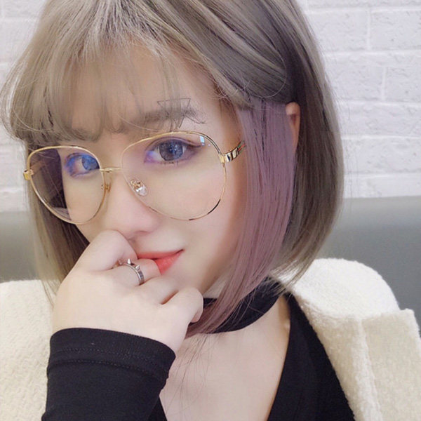 Anti-Blue Light Glasses for Men and Women, Trendy Mobile Phone and Computer Radiation Protection Glasses, Non-Prescription Flat Lenses, Large Frame, Internet Celebrity Style, Natural Look Glasses