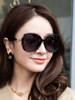 2025 New Polarized Sunglasses for Women, High-End Large Frame, Elegant Retro Four-Leaf Clover Sunglasses, Street Style Trendy Glasses